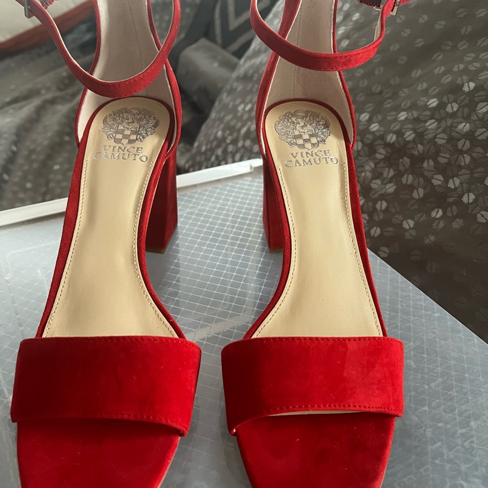 Vince Camuto Bold Red Heeled Sandals